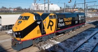 Amtrak’s P-42 diesel decked in OLI livery will run on its national network.