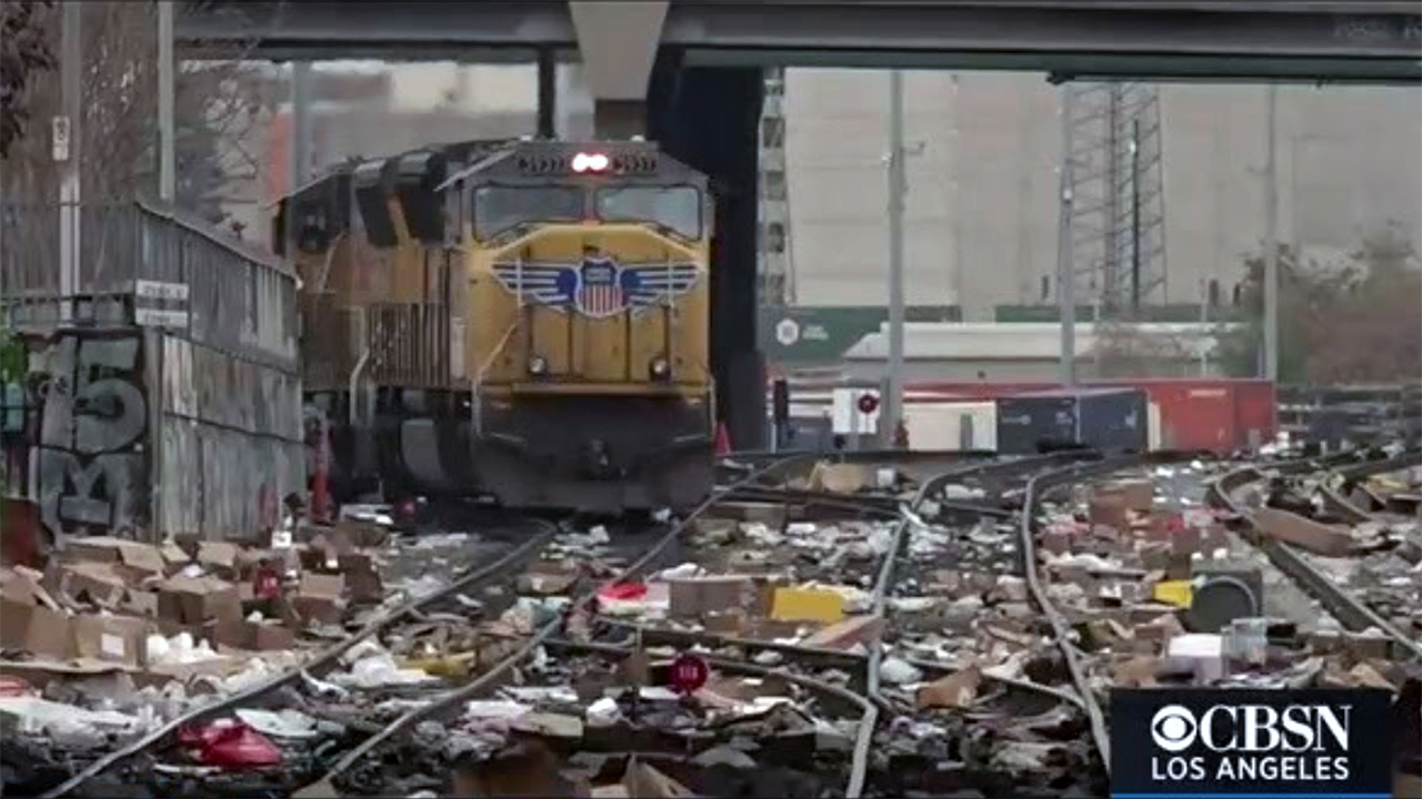 Recent cargo thefts from UP trains have left the railroad’s property littered with debris.