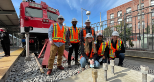 Balfour Beatty and Caltrain on Jan. 28 placed the final electrification pole foundation for the new overhead catenary system.
