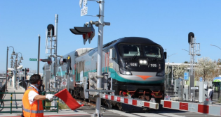 On Feb. 16, a Metrolink train traveled along the new nine-mile, five-station Arrow corridor from San Bernardino to Redlands, Calif. (pictured). It allowed crews to take clearance measurements in preparation for train testing, which kicked off Feb. 22. Revenue service is slated to begin this summer.