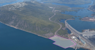 Outlined in purple is the site of the second container terminal proposed in Prince Rupert, B.C., located south of the existing Fairview Terminal. (CNW Group/DP World)