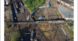Amtrak Northeast Regional Train 188 derailed at Frankford Junction in Philadelphia on the Northeast Corridor, shortly after 9:00 p.m. on Tuesday, May 12, 2015. (Accident scene image courtesy of NTSB)