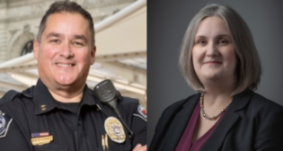 Pictured: Robert Grado, outgoing Chief of Police and Emergency Management, Denver (Colo.) Regional Transportation District, and Ann Holland, Vice President Operations, Railroad Consultants.