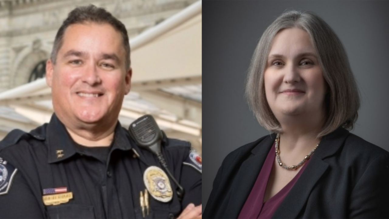 Pictured: Robert Grado, outgoing Chief of Police and Emergency Management, Denver (Colo.) Regional Transportation District, and Ann Holland, Vice President Operations, Railroad Consultants.