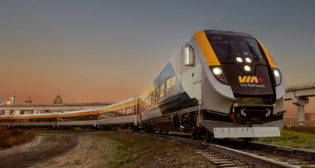 In September 2021, VIA Rail Canada took delivery of the first of 32 new Siemens trainsets, and on Nov. 30, revealed it to the public; testing started in December. (Photograph Courtesy of VIA Rail Canada)