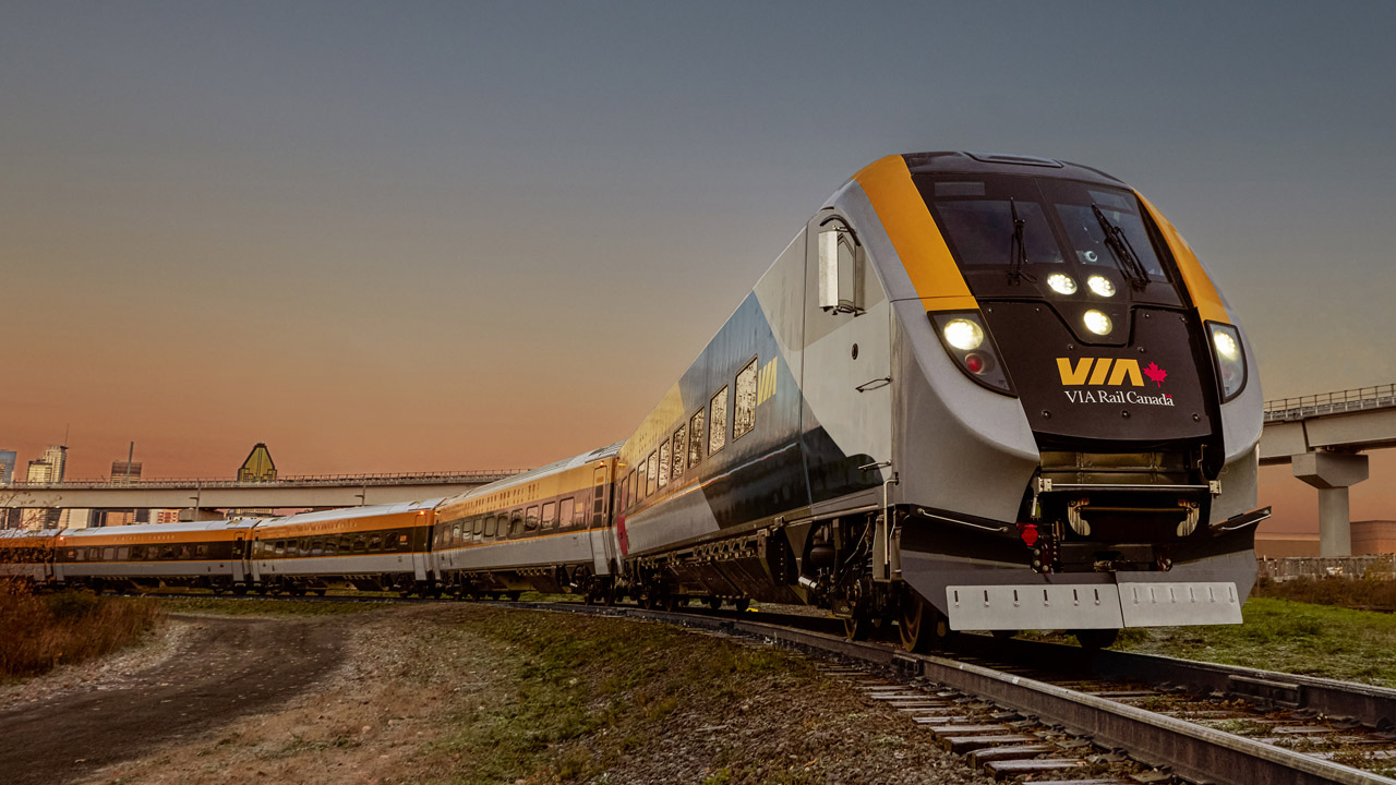 In September 2021, VIA Rail Canada took delivery of the first of 32 new Siemens trainsets, and on Nov. 30, revealed it to the public; testing started in December. (Photograph Courtesy of VIA Rail Canada)