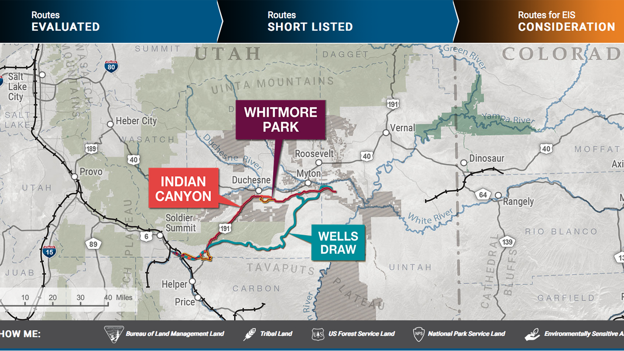 STB on Dec. 15, 2021 approved the Uinta Basin Railway. Its Office of Environmental Analysis last summer issued a Final Environmental Impact Statement for the project, identifying the 88-mile Whitmore Park Alternative as the environmentally preferred route, one of three analyzed.