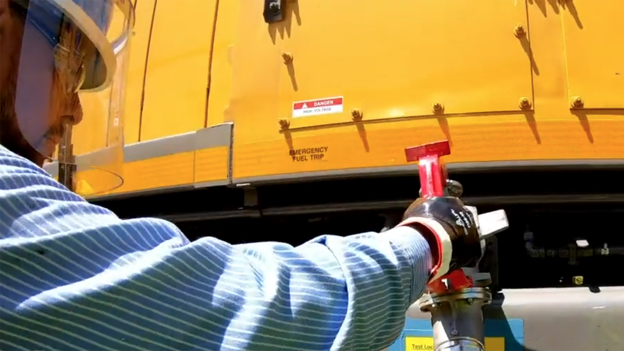 “Earlier this month, @UnionPacific began filling several of their locomotives with REG’s UltraClean BlenD™. See how running on 100% biofuels can help them reach their sustainability goals. …” REG tweeted on May 9, 2022. (Screenshot of an REG Video, Courtesy of REG.)