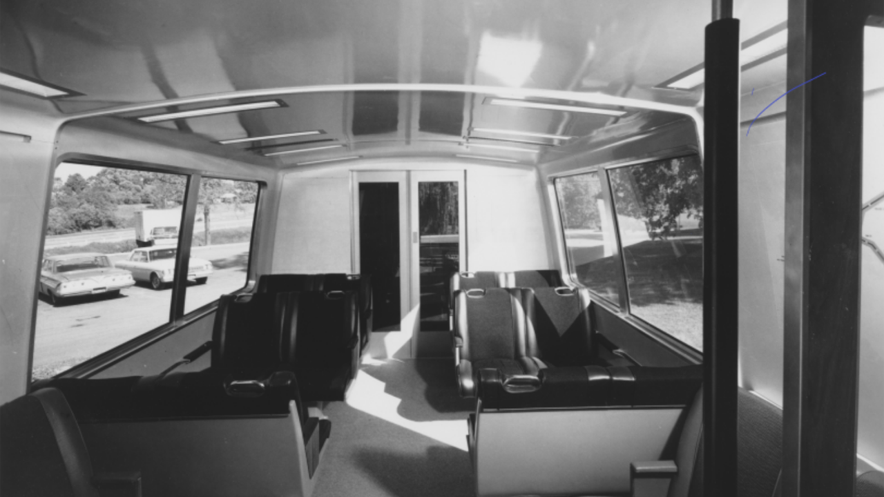 The interior of the original BART cars from Rohr. (Photograph Courtesy of BART)
