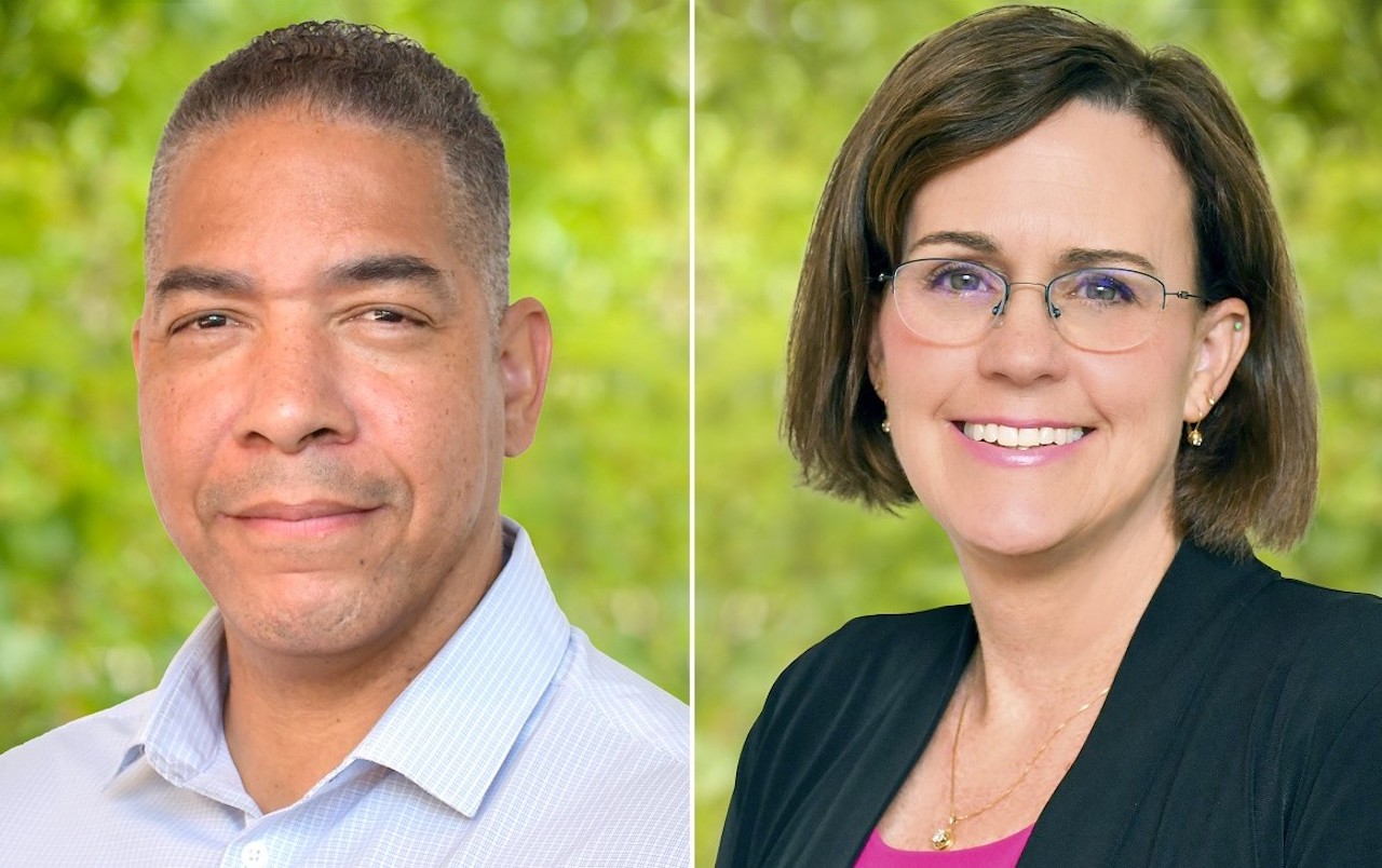 TriMet's Chief Inclusion, Diversity, Equity and Accessibility Officer John Gardner (left) and Executive Director of Finance and Administrative Services/CFO Nancy Young Oliver (right).