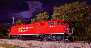 Pictured: Canadian Pacific’s locomotive 9023 “helped celebrate Electro-Motive’s centennial,” CP tweeted on Aug. 21. “The second-to-last-built in the popular SD40-2 line appeared at an EMD employee event at @IlRailwayMuseum. Congrats to EMD, and thanks for helping us move the freight North Americans depend on!” (Photograph Courtesy of CP, via Twitter)