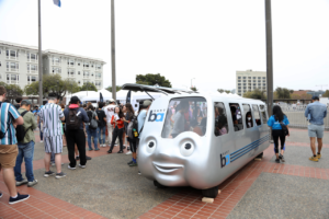 The BARTmobile was a "boon for photos" at BART's 50th anniversary celebration.