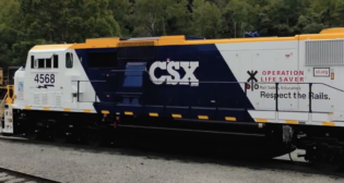 The painted CSXT 4568 will travel across the railroad’s network to help raise awareness on rail safety.
