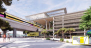 The Brightline West Cucamonga Station in Rancho Cucamonga, Calif., will be home to the first high-speed passenger rail service in the Inland Empire connecting Rancho Cucamonga, the High Desert and Las Vegas. (Graphic: Business Wire)