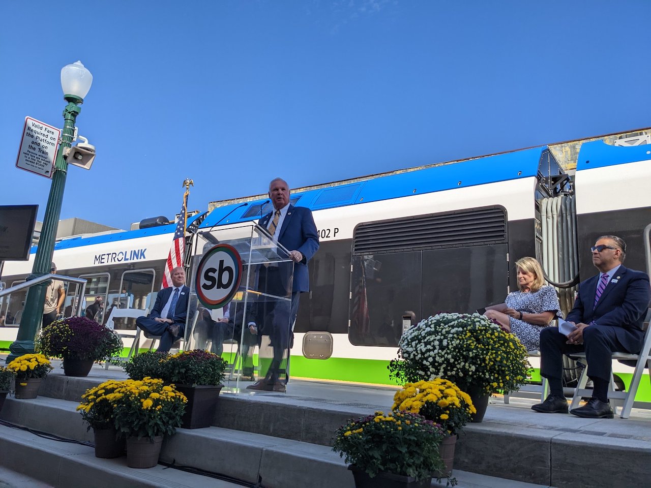 Metrolink's new Arrow service begins Monday, Oct. 24, following an Oct. 21 ribbon-cutting ceremony. (Photo Courtesy of SBCTA via Twitter)