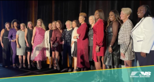 Atlanta Business Chronicle selected 21 local businesswomen for its annual “Women of Influence” awards. Among the honorees: Norfolk Southern (NS) Executive Vice President and Chief Transformation Officer Annie Adams (pictured fourth from left). (Photograph Courtesy of NS, via LinkedIn)