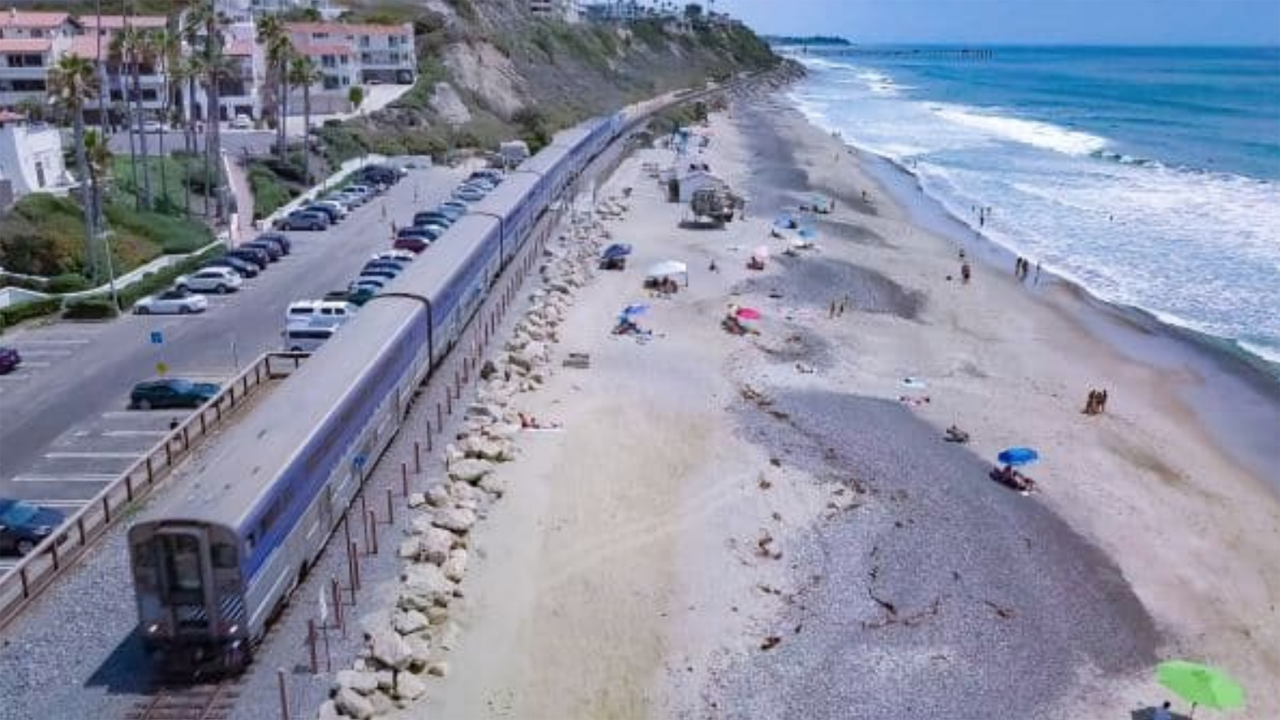 The station at San Clemente shows the vulnerability of the railway to the elements. (Photo Credit: Shutterstock)