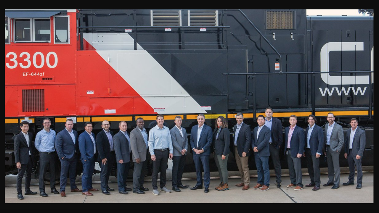 Wabtec in an Oct. 17 Twitter post wrote: “Last week, execs from @CNRailway visited our Ft. Worth facility to see the 1st of 50 modernized locos to roll off the line. The upgrades increase the locomotive’s lifespan, improve operational efficiencies and reduce emissions. #WabtecFreightServices.” (Photograph Courtesy of Wabtec, via Twitter)