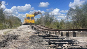 Herzog’s ACT was used to assist with reconstruction of tracks impacted by Hurricane Ian in southwest Florida. (Photograph Courtesy of Herzog)