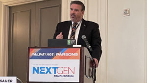 SEPTA Chief Operating Officer Scott Sauer delivered the keynote address at NGTC 2022. (Photograph by William C. Vantuono)