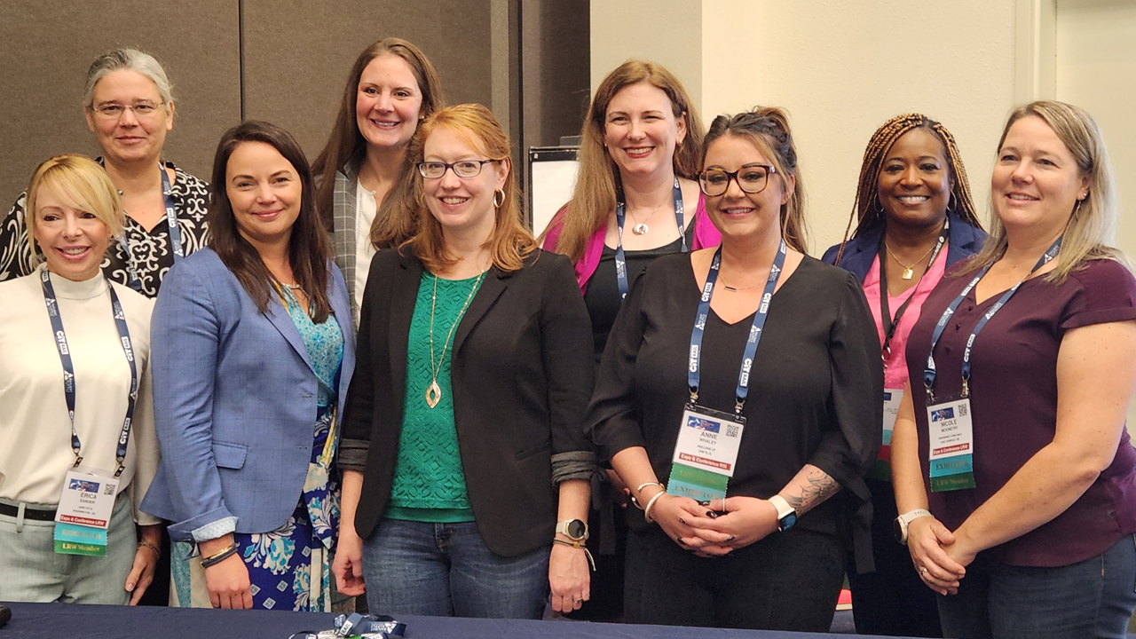 LRW President Sarah Yurasko (fourth from right) is joined by LRW leaders at the 2022 Annual Conference in Ft. Worth, Tex. (Photograph and Caption Courtesy of LRW)