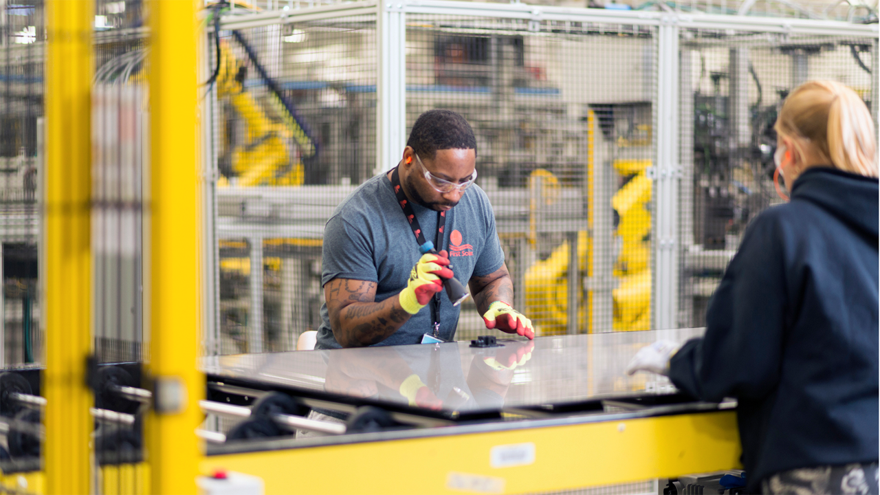 First Solar is planning a photovoltaic (PV) solar module manufacturing facility in Alabama’s Lawrence County—its fourth in America. (Photograph Courtesy of First Solar)