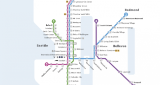 A portion of the preferred station stop map and numbering approach for the Link system. (Credit: Sound Transit)