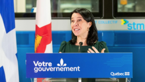 “The new train control system brings our metro network into the modern age,” Montréal Mayor Valérie Plante said during the governments of Québec and Montréal’s announcement for system funding on Jan. 23. (Photo: Julien Perron-Gagné)