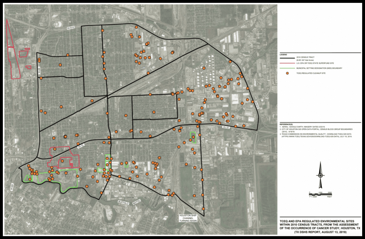 Image that includes the site of former Houston Wood Preserving Works, Courtesy of UP, via Twitter
