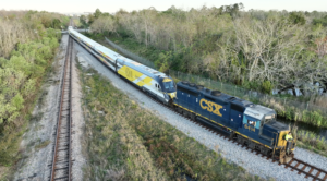 Brightline on Feb. 19 welcomed the Bright Orange 2 trainset to Orlando, Fla., following its 10-day journey from Siemens’ rolling stock facility in Sacramento, Calif.