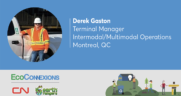 Derek Gaston, CN’s Terminal Manager, Intermodal/Multimodal Operations at Taschereau Yard, is leading a pilot project to retrofit light trucks to run on propane and gas to reduce emissions.
