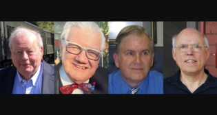 Pictured (left to right): Pete Claussen, Bruce M. Flohr, Ed Lewis and Richard Robey are ASLRRA’s 2023 Short Line Railroad Hall of Fame inductees.