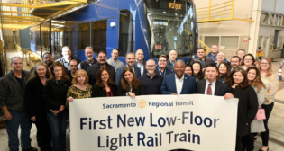 SacRT’s first new low-floor LRV from Siemens Mobility. (Photograph Courtesy of SacRT, via Twitter)