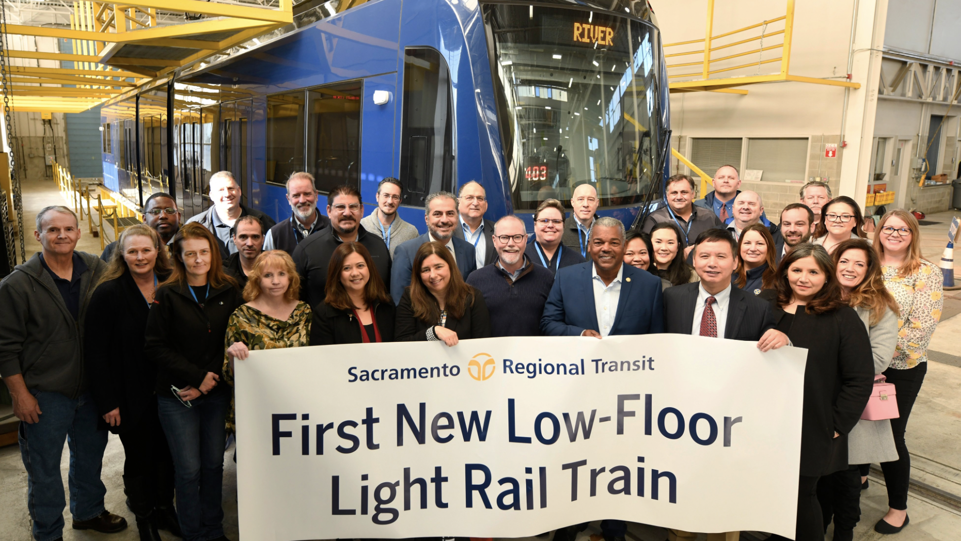 SacRT’s first new low-floor LRV from Siemens Mobility. (Photograph Courtesy of SacRT, via Twitter)