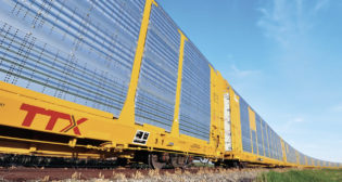 TTX has begun installing Nexxiot GPS devices on its new-build TBOX high-capacity boxcar fleet. The company expects as many as 1,700 boxcars to be equipped in 2023, and will also be equipping several hundred multi-level autoracks (pictured).