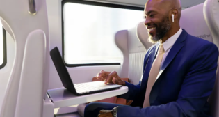 Brightline has teamed with Starlink to provide internet connectivity onboard its five trainsets serving South Florida between Miami and West Palm Beach. It will be added to Brightline’s five newest Siemens Mobility trainsets this summer when service to Orlando is slated to begin. (Brightline Photograph)