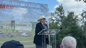 Loram Technologies, Inc., hosted U.S. Rep. John Carter (R-Tex.; pictured) at a groundbreaking ceremony for its new Global Rail Campus in Georgetown, Tex. (Photograph Courtesy of REMSA and NRC)