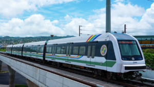 The initial operating segment of Skyline—the Honolulu (Hawaii) Rail Project—comprises 10.75 miles of guideway and nine stations from East Kapolei to Hālawa Aloha Stadium. It opens June 30. (Pictured: Hālawa Aloha Stadium Skyline Station, Courtesy of City and County of Honolulu DTS.)