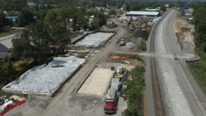 “In cooperation with federal, state, and local authorities, Norfolk Southern is advancing environmental recovery efforts in East Palestine,” reports the Class I, which says it has “reconstructed both mainlines after successfully excavating the impacted soil under the removed tracks and transporting it off-site.” (NS Photograph, June 18, 2023)