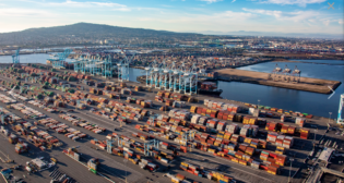 The Port of Los Angeles moved 833,035 TEUs (in June, calling it the “best performance” since last July and just 5% less than last year’s record. (Photograph Courtesy of Port of Los Angeles)