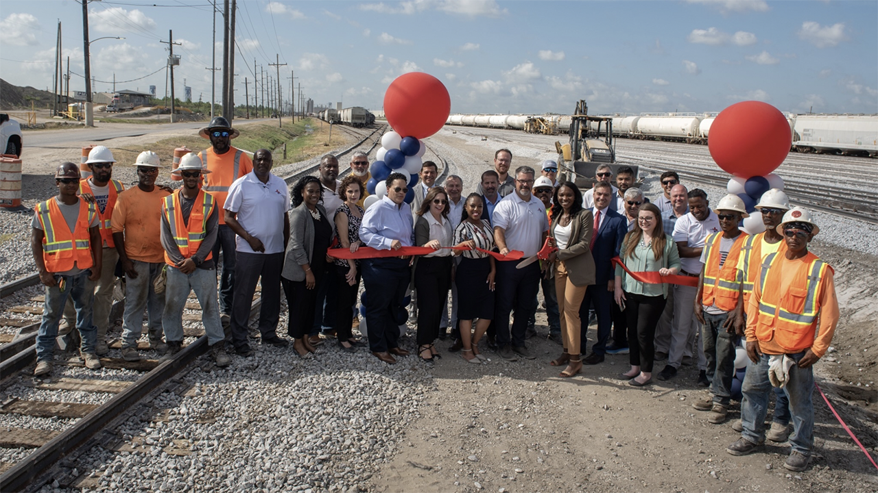 New Orleans Public Belt Railroad on Aug. 23 reported celebrating the completion of its France Road rail yard expansion project. (NOPB Photograph)