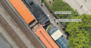 ​​Figure 1. Aerial view of the accident scene. (Source: CSX.)