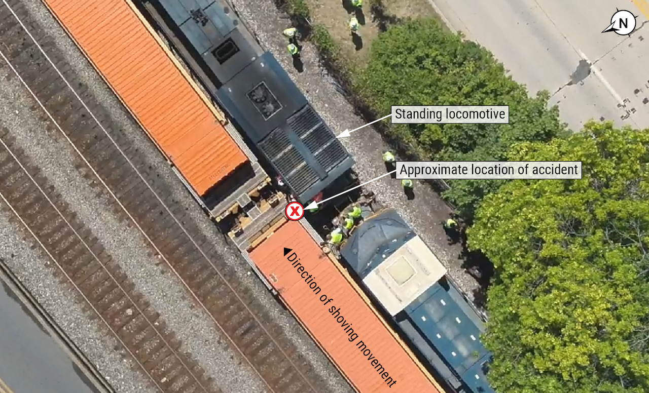 ​​Figure 1. Aerial view of the accident scene. (Source: CSX.)