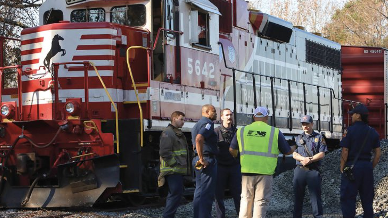 “When a rail incident occurs, seconds count,” NS Vice President Safety John Fleps said. “Through our partnership with RapidSOS, 911 call centers and first responder agencies throughout our 22-state network will have faster access to the information they need to safeguard their response, save lives and protect the communities in which we operate.” (NS Photograph)