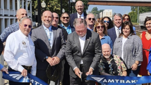 Amtrak on Sept. 21 celebrated the $1.4 million renovation of its Missouri River Runner-served station in Jefferson City. (Amtrak Photograph)