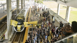 “Brightline’s Orlando Station sets a new benchmark for transportation between two of Florida’s busiest regions, with a seamless, convenient experience that caters to today’s modern traveler,” Brightline President Patrick Goddard said Sept. 22. (Brightline Photograph)