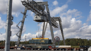 Daily rail departures are now offered between GPA’s Mason Mega Rail Terminal in Savannah and CSX’s CCX Intermodal Terminal in Rocky Mount, N.C. (pictured). (Photograph Courtesy of CSX)