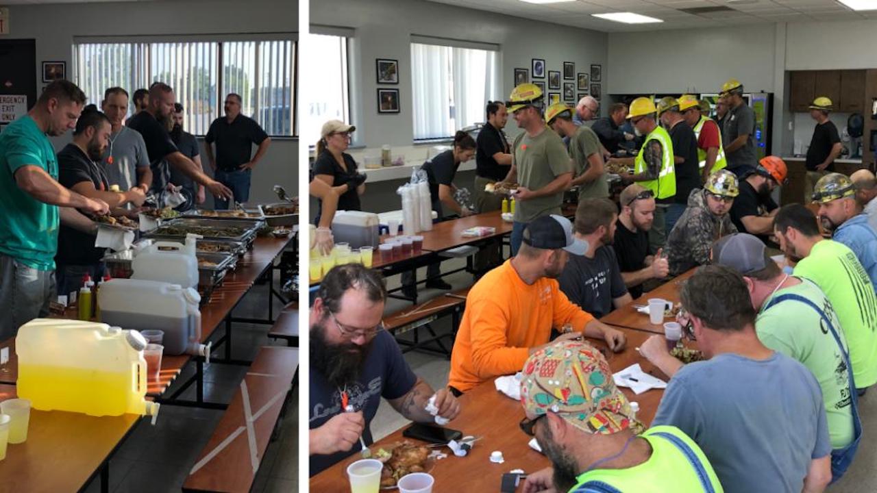 Mechanical team members at the De Soto car shop saluted teamwork and safety at the July gathering.