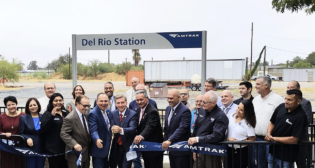 Accessibility upgrades were celebrated at Amtrak’s Del Rio station in Texas. (Amtrak Photograph)