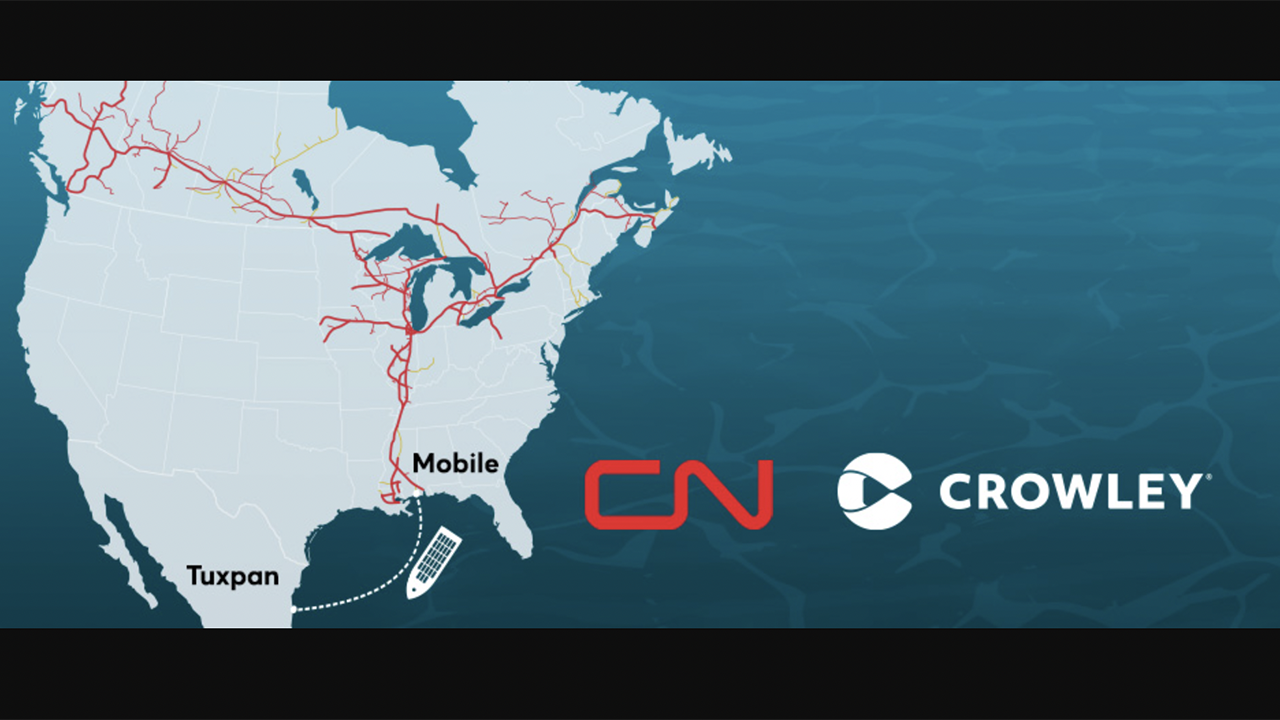 CN and Crowley are offering a new rail-to-vessel service, Mexico Gulf Express, from Canada to the Port of Tuxpan, Mexico.